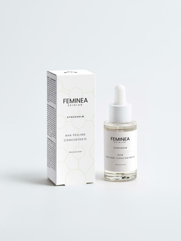 Feminea AHA Peeling Concentrate, box, bottle