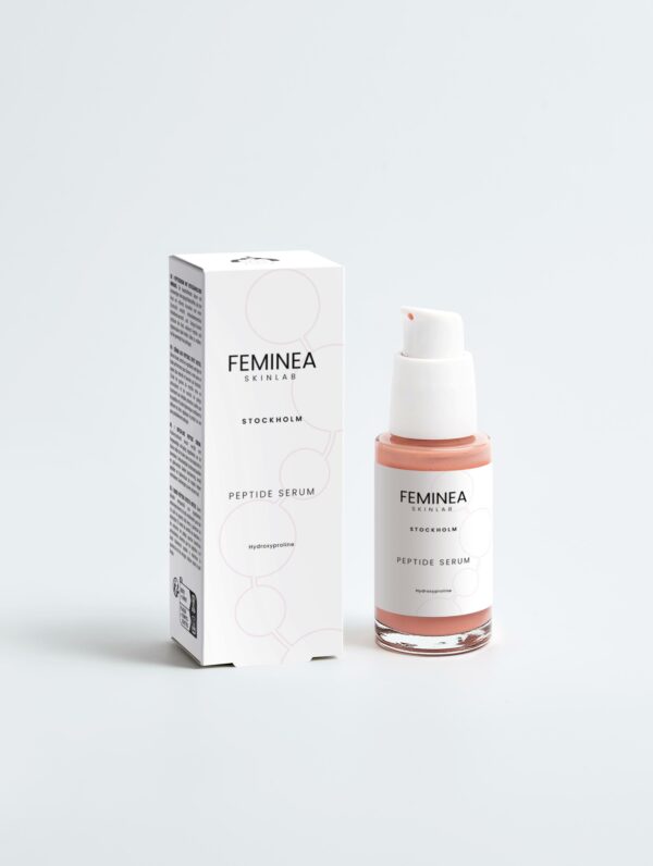 Feminea Peptide Serum, Bottle, Box