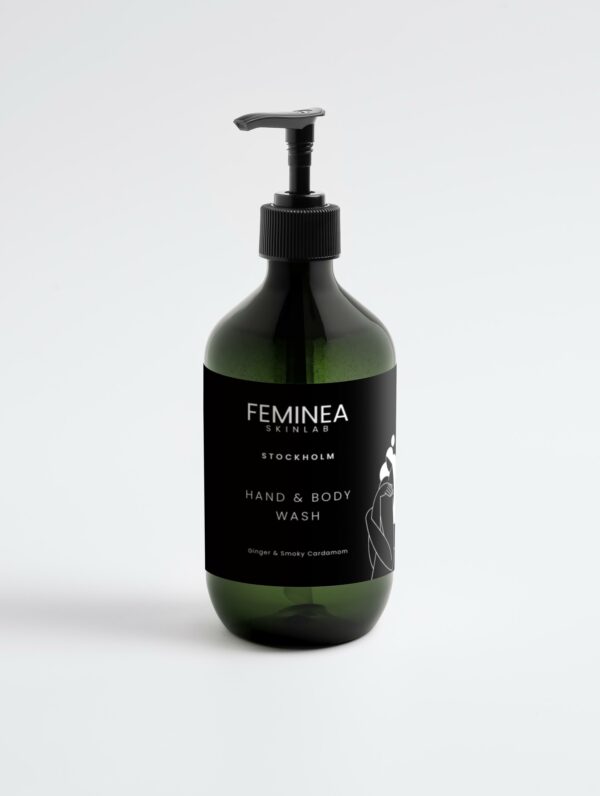 Feminea Hand & Body Wash - Ginger & Smoky Cardamom, Bottle